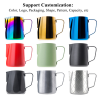 Pichet à lait 350ml 600ml 900ml, carafe à mousse de lait pour café, bar, barista, vente en gros, fournitures pour café et expresso