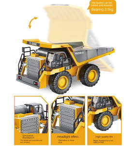 Camion à benne basculante télécommandé AiJH 9CH, modèle de véhicule de construction, voiture radiocommandée en alliage, jouets de camion à benne basculante télécommandés - Product Image 3