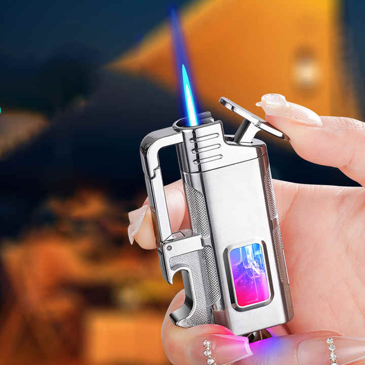 cigarette lighter with keychain Mini EDC Peanut Lighter, Vintage Trench Lighter, Waterproof Outdoor Survival Lighter Fluid Refillable Metal Lighter (Black) : Health & Household with Hidden Screwdriver Luxury Portable Keychain Lighter with