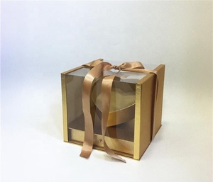 Scatola Vuota per Torte e Fiori all'Ingrosso con Nastro, Scatola per Composizioni Floreali con Cassetto, Scatola Quadrata Trasparente per Fiori - Product Image 4