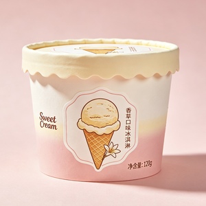 Wholesale Disposable <b>Paper</b> Ice Cream Cups with Lids, <b>Paper</b> <b>Packaging</b> Containers for Desserts, Yogurt & Ice Cream - Product Image 2