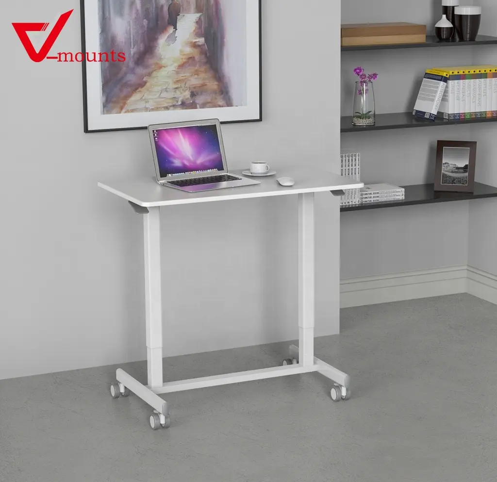 Montajes en V ErgoTech Altura ajustable Muebles de elevación de pie Elevador de escritorio Mesa de computadora portátil móvil para uso en apartamentos