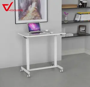 适用于公寓的v型安装ErgoTech高度可调立式升降家具提升器移动笔记本电脑桌