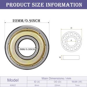 Cuscinetto a Sfera 608 ZZ Monofila 8x22x7mm Doppia Schermatura Scanalatura Profonda in Acciaio Legato Metrico per Skateboard Pattini a Rotelle Confezione da 30 - Product Image 2