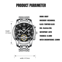 Montre mécanique automatique pour homme, vente en gros, logo personnalisé, fabrication d'usine, marque de haute qualité, montre-bracelet étanche pour affaires