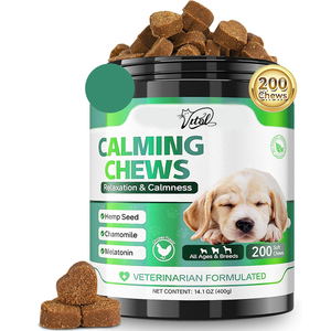 OEM Chanvre à saveur de poulet à mâcher apaisant pour chiens Soulagement avancé de l'anxiété Gâteries Mélatonine Camomille Cibles Séparation - Product Image 5