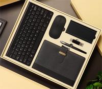 Diskon besar set hadiah Aksesori kantor VIP perusahaan LOGO kustom pria Promosi 7 dalam 1 Mouse Bisnis Keyboard kantor