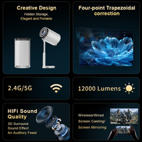 Mini projecteur LED portable X9 Pro 500 ANSI Lumens 1080P HDR10 compatible 4K, 60-120 pouces, Android WiFi, Stéréo HIFI