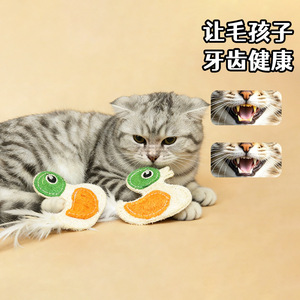 Natural Loofah Feather Duck <b>Cat</b> <b>Toy</b> Teeth Cleaning <b>Interactive</b> <b>Cat</b> Teaser With Catnip Pet Chew <b>Toy</b> - Product Image 5