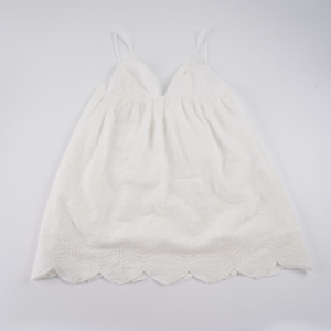 Vestido largo casual versátil de verano para mujer, estilo francés dulce, con encaje calado, cuello en V, corte holgado en A, tipo camisola, para estar en casa - Product Image 6