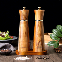 Moulin à poivre en acajou - Broyeur manuel pour poivre noir, sel de mer, poudre de poivre du Sichuan, en bois massif, pour moudre fraîchement les grains