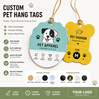 Étiquettes suspendues en papier personnalisées imprimées avec logo sur mesure pour vêtements pour animaux de compagnie, plusieurs formes disponibles, livraison rapide