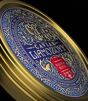 Étiquette de boîte de caviar Minsda de haute qualité, étanche, en aluminium doré, en relief 3D
