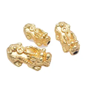 3D Gold Plating Chinese Feng Shui Pi Xiu Good Luck Money Pixiu Charms For DIY bracelet making Nickel Free