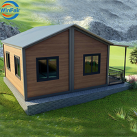WinFair Maison mobile de luxe modulaire à prix raisonnable, conteneur de 40 pieds avec toit triangulaire, pour logement d'urgence en cas de catastrophe