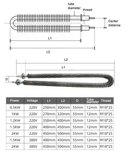 Elemento Calefactor de Aire de 220 V, Tubo Calefactor Eléctrico Recto de 400 W para Horno - Product Image 5