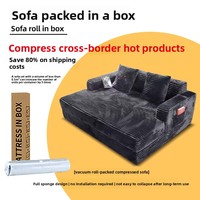 Canapé d'angle monoplace intégré à compression, revêtement en velours côtelé, rembourrage intégral en mousse, design modulable, Big Mac, mousse pure, pour salon
