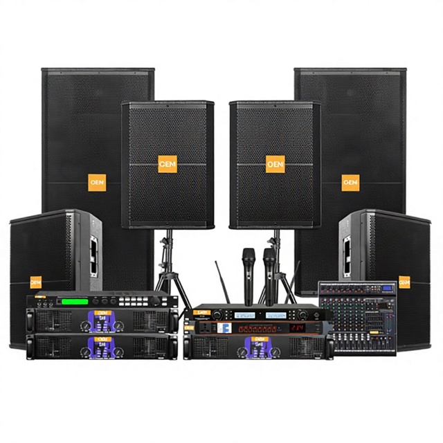 Stage Speaker Set Single/Dual 15-Inch Metal Large Outdoor Wedding Bar Conference KTV Full-Range Speakers