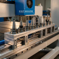 Máquina CNC para Tallado de Puertas de Madera 1325 1530 con Cambiador Automático de Herramientas, Precio Competitivo
