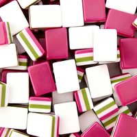 Ensemble de Mahjong Américain Rose en Acrylique à Quatre Niveaux, Personnalisé, de Haute Qualité, Moderne, Portable, de Luxe, Écologique, Durable, Gravé Kapo A5