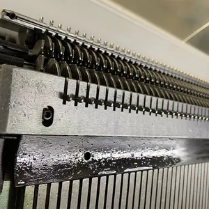Máquina de tejer de cama plana automática de 60 pulgadas, sistema doble completo de tejido jacquard por ordenador, maquinaria textil