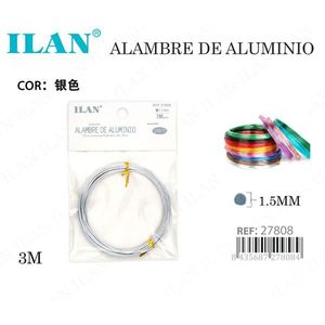 Filo di alluminio da 1,5 mm, 3 m, colore argento, per lavori artigianali - Product Image 3