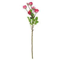 Rose artificielle de luxe à longue tige, 5 têtes, en soie, avec épines, pour la décoration de magasins, hôtels, maisons, vases, mariages, vente en gros