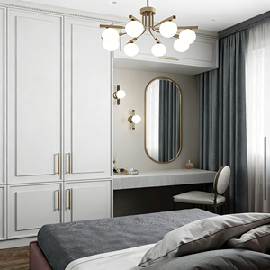 BALOM Customized Solid Wood <b>Wardrobe</b> with Dressing Table, Space-Saving Bedroom Furniture Set, Ardrobe Factory Direct - Product Image 2