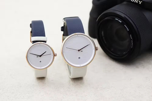 Leather band stainless steel waterproof lover's gift quartz <b>watches</b> for man and women - Product Image 2