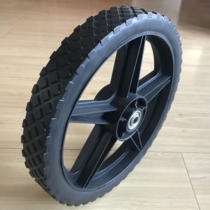 Ruedas de 14 pulgadas para cortacésped, ruedas pequeñas de plástico de 14'' <span class=keywords><strong>con</strong></span> neumáticos para cultivadores de jardín y carros de lavado a presión - Product Image 5