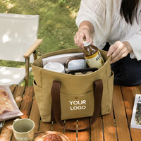 Bolsa de Lona de Gran Capacidad con Logotipo Personalizado, con Dos Asas, Bolsa de Hombro Portátil para Compras, Viajes y Actividades al Aire Libre