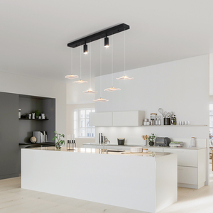Lampada a sospensione a LED dimmerabile 34W, moderno lampadario a 6 foglie <span class=keywords><strong>con</strong></span> <span class=keywords><strong>faretti</strong></span>, pensile regolabile per cucina a isola, sala da pranzo - Product Image 5