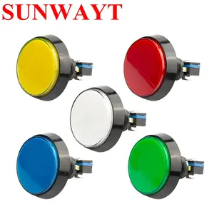 5 Colors DC12V 60MM Emergency Big Round Arcade Video Game Player led Push Button switch