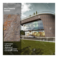Revêtement extérieur en pierre MCM flexible, imperméable, aspect pierre naturelle, panneaux de carreaux muraux en pierre naturelle, revêtement mural flexible en pierre