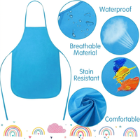 Tablier pour enfants en non-tissé imprimé numérique motif dessin animé, pour peinture et cuisine, avec logo personnalisé, imperméable, type blouse de protection artistique
