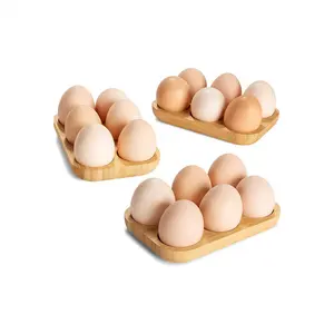 Premium Rustic Wooden Egg Holder For Deviled Eggs Bamboo Egg Tray