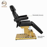 Table de massage électrique professionnelle moderne de haute qualité pour salon de beauté, 3 moteurs, base dorée pliable, pour traitement des cils
