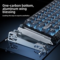 Clavier de jeu ATTACK SHAKR/Attack Shark R68HE à motif carbone, filaire USB Type-C, non pleine taille, à axe magnétique, étanche 8K