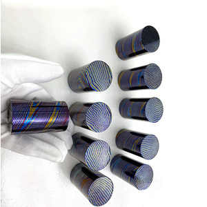 Tùy chỉnh kích thước Titan Damascus phôi ti Damascus trống mokuti Damascus thanh nghệ thuật nguyên liệu - Product Image 3