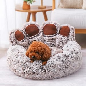 Custom Dog Bed Luxury Cute Bear Paw Sofa For Dogs And <b>Cats</b> Durable Washable Indoor Pet Sofa <b>Plush</b> Calming Wholesale Dog Bed - Product Image 3