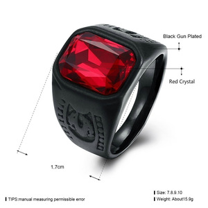 Avrupa ve amerika sıcak Punk tarzı Oval Knuckle yüzük yakut kristal erkek yüzük takı - Product Image 2