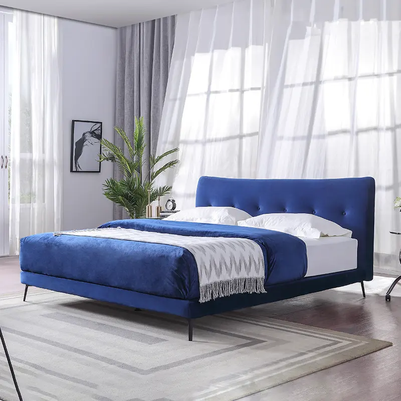 Yfy Hoge Kwaliteit Koningin Volledig Zachte Stof Gestoffeerd Bed Slaapkamermeubilair Italiaanse Luxe Moderne Kingsize Slaapkamer Sets