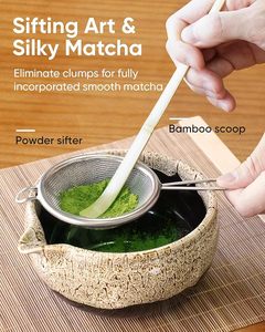 Cheling nhà máy Trung Quốc bán hàng trực tiếp gốm Matcha Set biểu tượng tùy chỉnh Trung Quốc giá rẻ tre Matcha Whisk Chasen với hộp sang trọng - Product Image 4