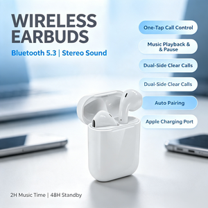 Écouteurs sans fil TWS I12 Bluetooth 5.3 avec puce Bluechip 5616, appels binauraux et appairage automatique pour téléphone portable – Approvisionnement direct usine - Product Image 1