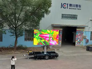 لوح إعلانات متنقل للطاقة الشمسية شاشة عرض فيديو led مع ملصق إشارة رقمية سيارة بتصميم شمسي للبيع