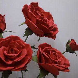 Rosa Roja Gigante de Lujo, Flor de Papel Hecha a Mano para Decoración Romántica de Ceremonias de Boda - Product Image 6