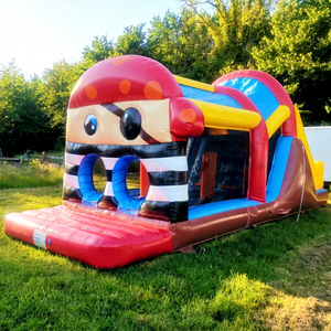 Pista de obstáculos inflable comercial con forma de barco pirata para fiestas infantiles al aire libre. - Product Image 1