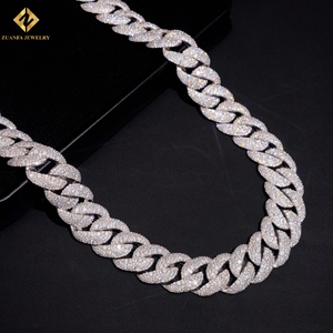 Precio Mayorista Directo de Fábrica: Collar de Cadena Cubana de Moissanita, Plata 925 con Baño de Rodio, Joyería de Declaración Hip Hop para Hombre - Product Image 4
