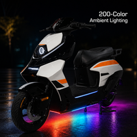 Moto électrique 3000W sans balais 72V 16 pouces homologuée pour la route, pour adultes, 80 km/h+, avec éclairage ambiant LED, ABS, TCS
