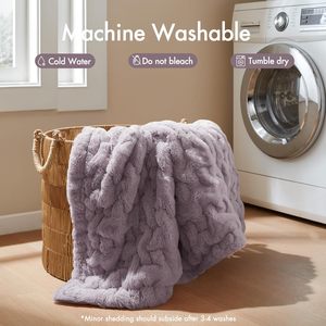 Manta de Piel Sintética de Lujo <span class=keywords><strong>Madison</strong></span> Park, Suave y Acogedora, de Pelo Largo y Cepillado para Cama, Sofá o Sillón - Product Image 3